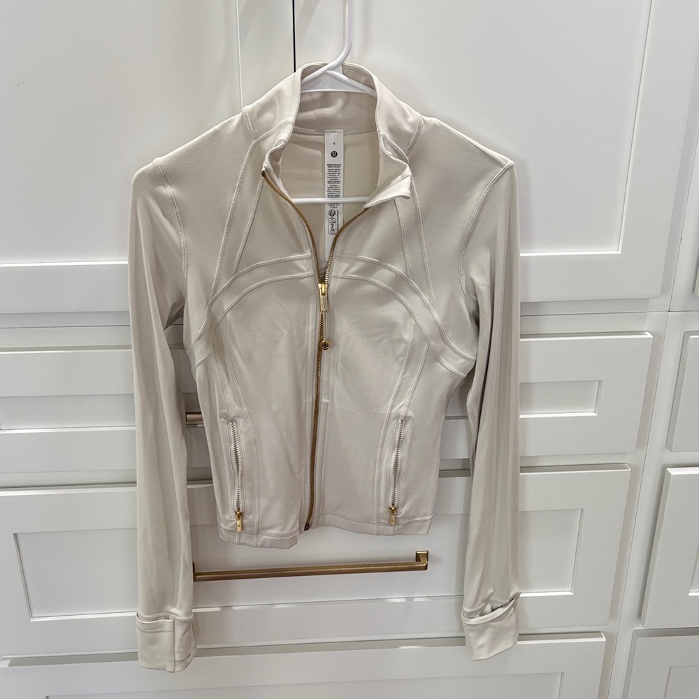 lululemon athletica Cream Zip-Up Bomber Jacket